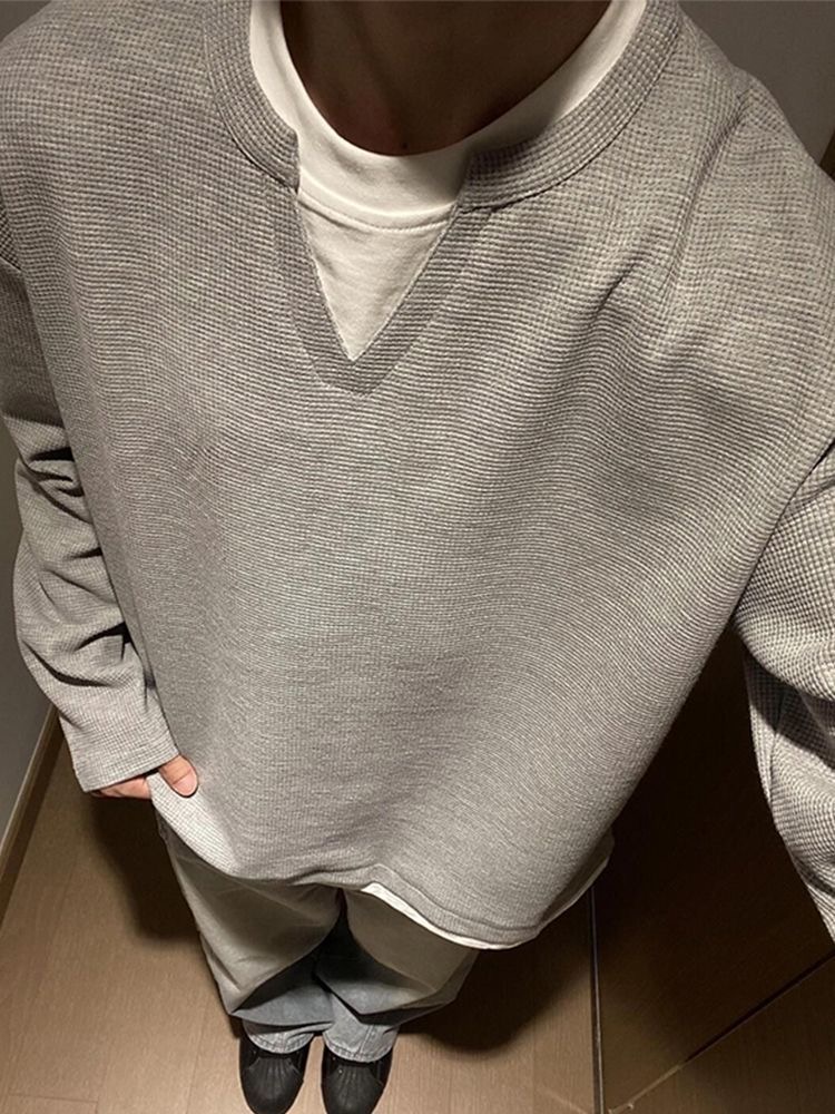 Waffle Texture Long-Sleeve